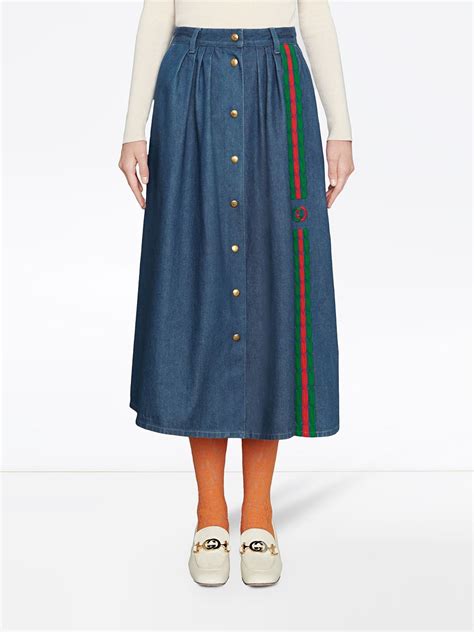 gucci skirt denim|gucci midi skirt.